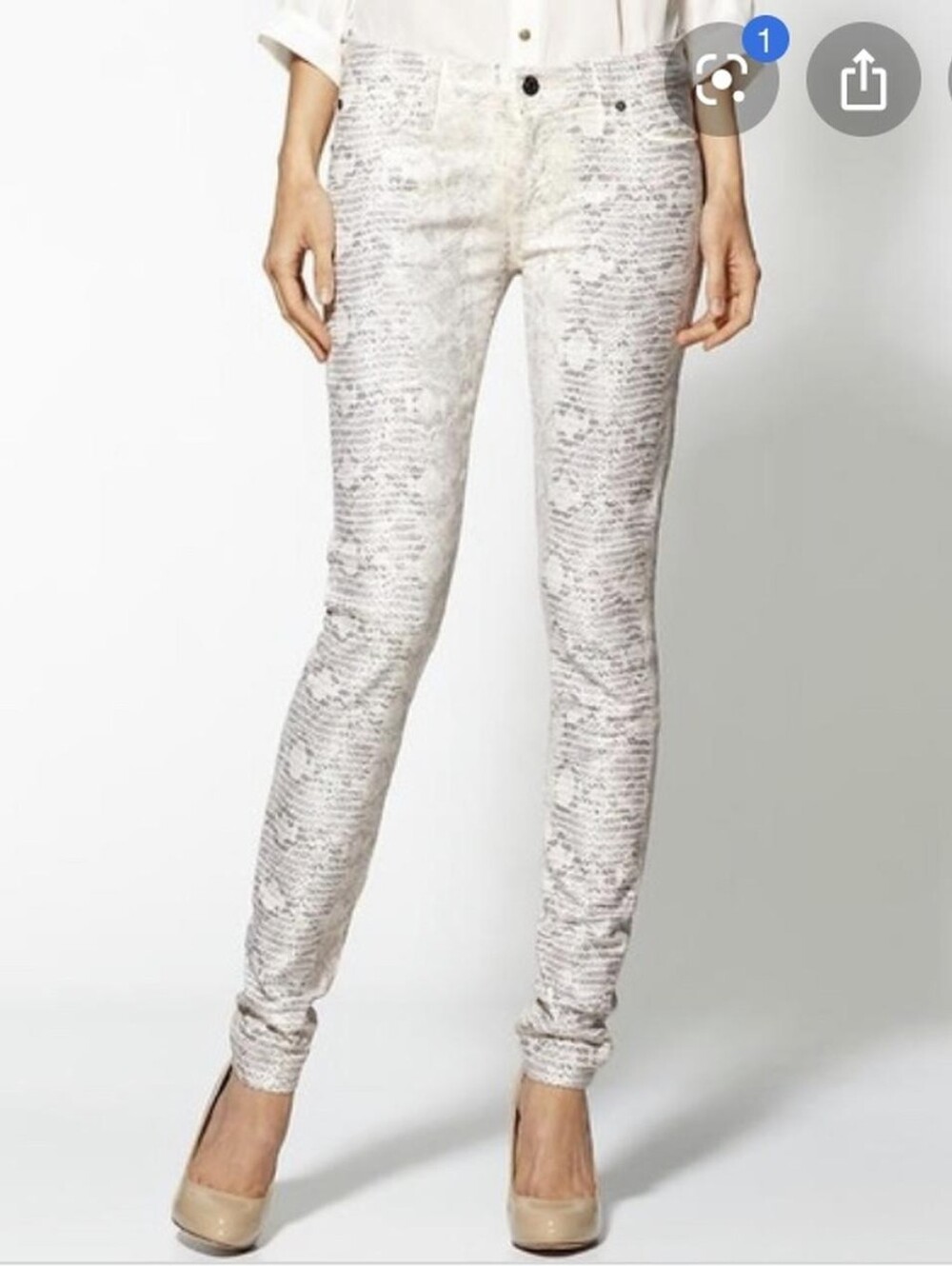 7 For All‎ Mankind Snakeskin Skinny Jeans Size 26